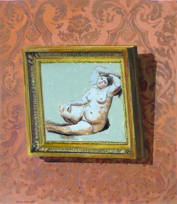 Three-armed Female Nude Framed on Wallpaper