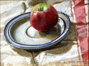 Still Life with Apple on Saucer